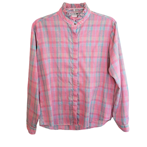 Vintage Hunter's Glen Pink Plaid Top - Picture 1 of 11